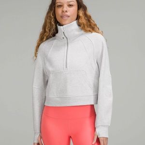 Lululemon Oversized Scuba Half-Zip Funnel- Light Gray - Size Small
